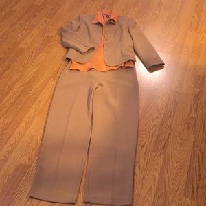 Women’s pants suit with silk blouse